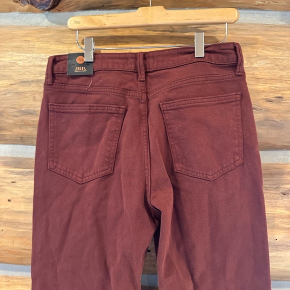 JBD High Rise Crop Flare with Distressed Hem in Ruby - Picture 6 of 6